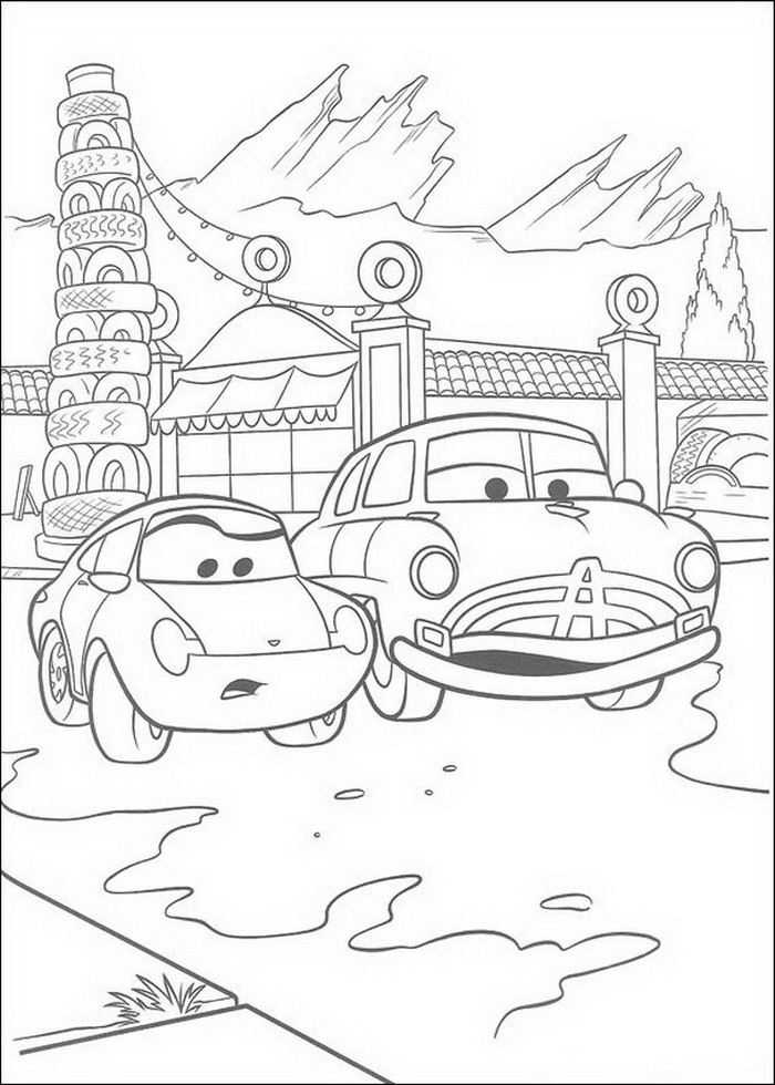 Plansa de colorat cu Cars pixar 82 215
